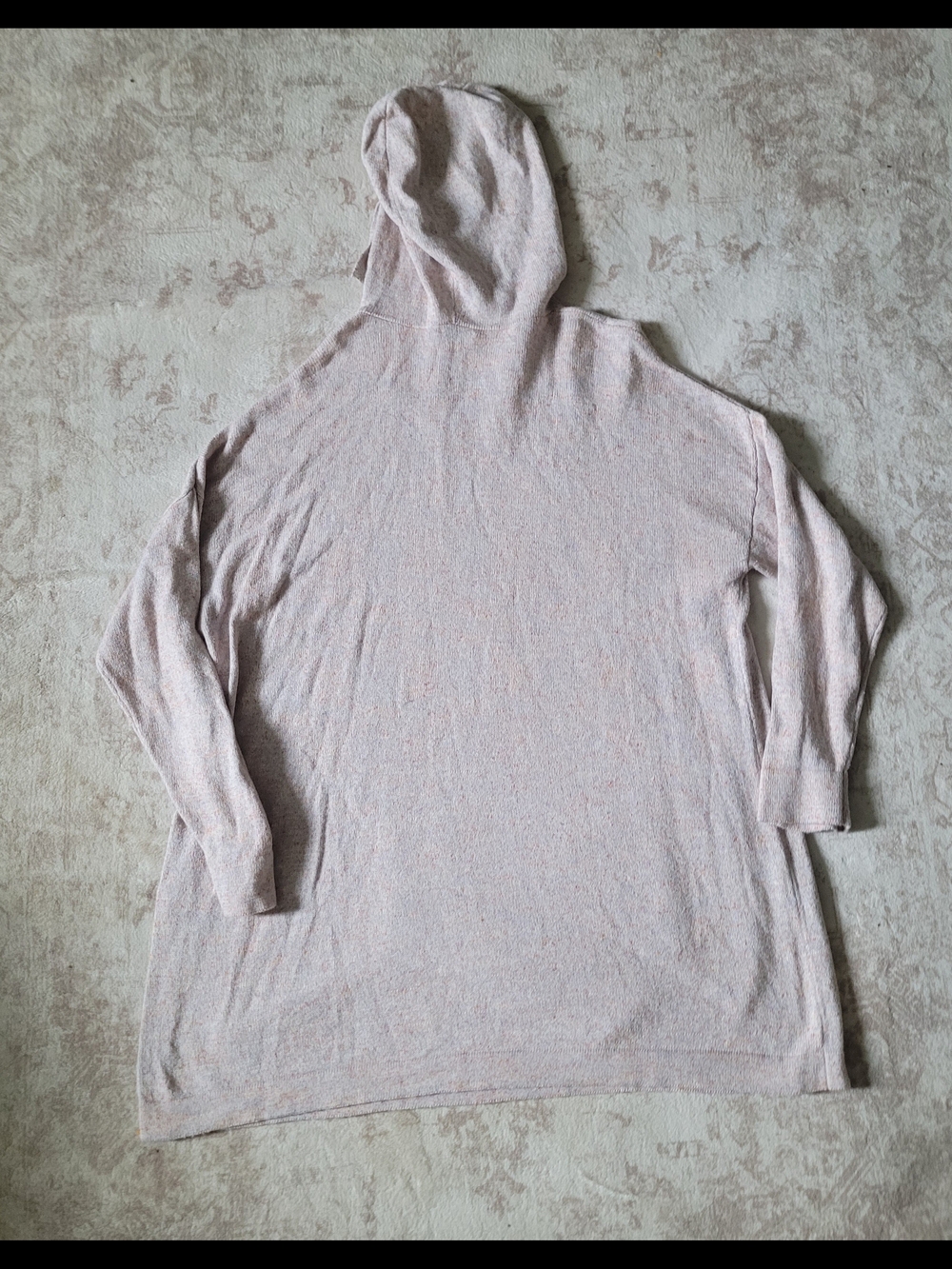 Pure Jill Speckled Light Pink Knit Hoodie Sweater